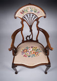 Striking Art Nouveau Mahogany Armchair, c.1890 - Harrington Antiques