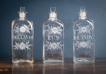 Three Georgian Hand Blown Etched Glass Decanters, c.1790 - Harrington Antiques