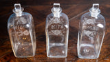 Three Georgian Hand Blown Etched Glass Decanters, c.1790 - Harrington Antiques