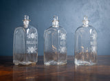 Three Georgian Hand Blown Etched Glass Decanters, c.1790 - Harrington Antiques