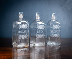 Three Georgian Hand Blown Etched Glass Decanters, c.1790 - Harrington Antiques