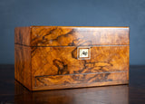 Victorian Burr Walnut Vanity / Dressing Box - Harrington Antiques