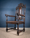 Victorian Gothic Revival Oak Throne Chair - Harrington Antiques