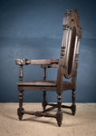 Victorian Gothic Revival Oak Throne Chair - Harrington Antiques