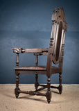 Victorian Gothic Revival Oak Throne Chair - Harrington Antiques