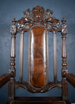 Victorian Gothic Revival Oak Throne Chair - Harrington Antiques