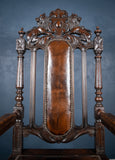 Victorian Gothic Revival Oak Throne Chair - Harrington Antiques