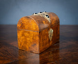 Victorian Walnut & Agate Cabochon Casket / Box - Harrington Antiques
