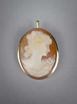 Vintage 18 Carat Gold Finely Carved Cameo Brooch / Pendant. - Harrington Antiques