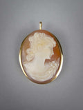 Vintage 18 Carat Gold Finely Carved Cameo Brooch / Pendant. - Harrington Antiques