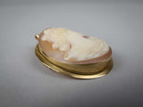 Vintage 18 Carat Gold Finely Carved Cameo Brooch / Pendant. - Harrington Antiques