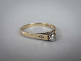 Vintage 9 Carat Gold & Diamond Ring by DS & Co, London, 1981. Size N 1/2. - Harrington Antiques