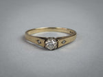 Vintage 9 Carat Gold & Diamond Ring by DS & Co, London, 1981. Size N 1/2. - Harrington Antiques