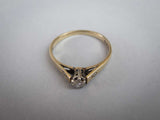 Vintage 9 Carat Gold & Diamond Ring by DS & Co, London, 1981. Size N 1/2. - Harrington Antiques