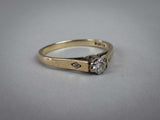 Vintage 9 Carat Gold & Diamond Ring by DS & Co, London, 1981. Size N 1/2. - Harrington Antiques